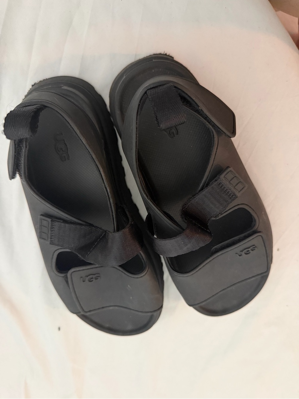 UGG Kids Black Hook-and-Loop Sport Sandals
